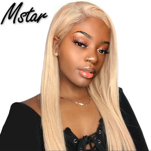 Mstar 613 Lace Front Wig 13X4 Brazilian Lace Front Human Hair Wigs Remy Hair Pre Plucked Blonde Straight Hair Wigs For Women