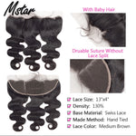 Mstar Malaysian Body Wave Frontal 13X4 Ear To Ear Pre Plucked Lace Frontal Closure Non Remy Human Hair Lace Closure Free Part