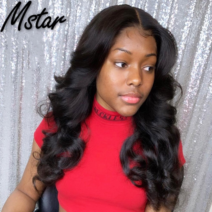 Mstar Loose Wave Wig 13X4 Lace Front Human Hair Wigs For Black Women Pre Plucked Brazilian Lace Front Wig  Remy Humain Hair Wig