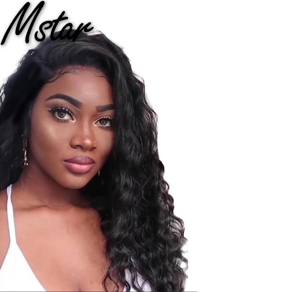 Mstar Malaysian Deep Wave Human Hair Bundles with Closure Baby Hair Free Part Non Remy Hair Extensions 4 Bundles With Closure