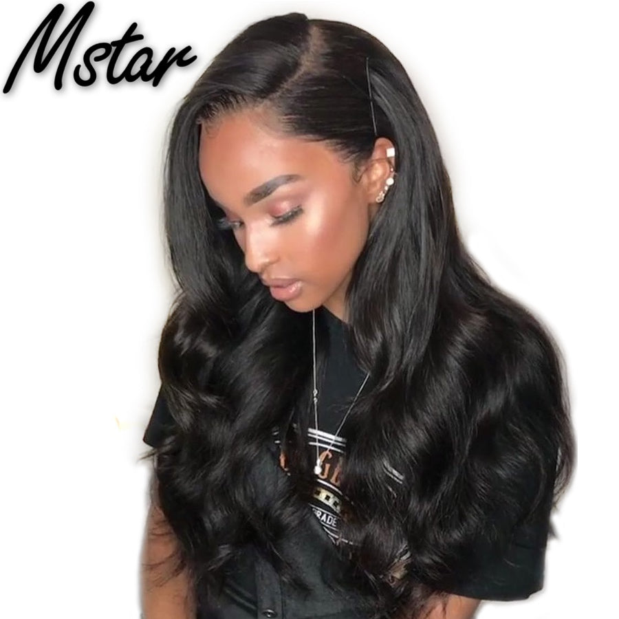 Mstar 360 Lace Frontal Wig Pre Plucked With Baby Hair Body Wave Lace Front Human Hair Wigs Remy Brazilian Hair Wigs 150% Density