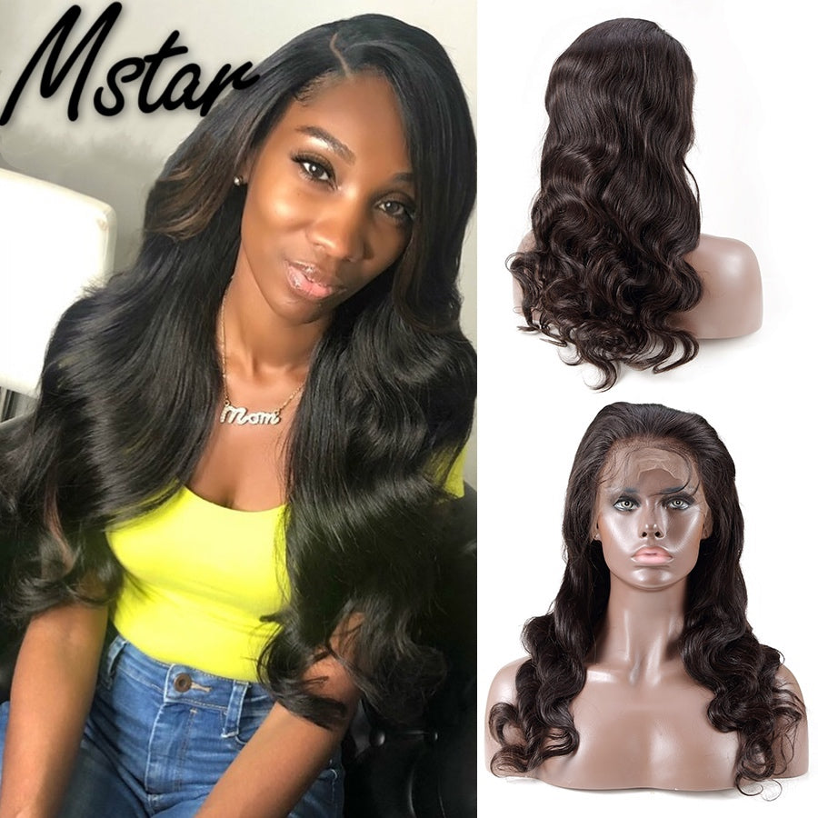 Mstar 4x4 Lace Closure Wig Brazilian Body Wave Lace Front Human Hair Wigs For Black Women 150% Density Lace Wig Remy Pre Plucked