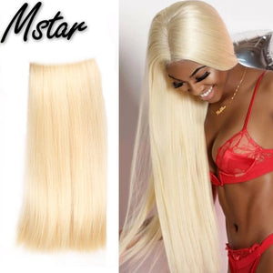 Blonde Bundles With Closure 613 Brazilian Straight Hair Bundles with Closure Mstar Remy Human Hair 3 Bundles with   Closure