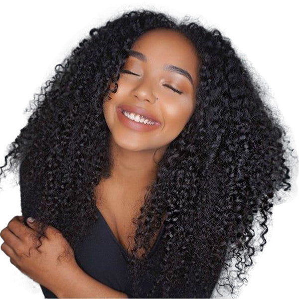 Mstar Mongolian Kinky Curly Human Hair Extensions 1Pc 100% Natural Color Hair Weave Bundles Machine Double Weft Non Remy Hair