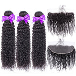 Mstar Malaysian Kinky Curly Bundles With Closure 4*4 Lace Closure With Baby Hairs Remy Human Hair Bundles With Closure Free Part