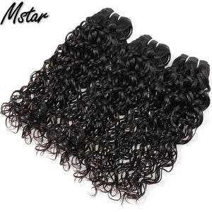 Mstar Water Wave Human Hair Bundles Brazilian Hair Weave Bundles Can Buy 3 Or 4 Bundles Hair extensions 1pc Non Remy Hair