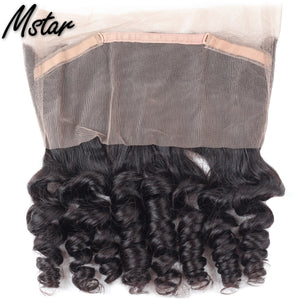 Mstar Brazilian Loose Wave Lace Frontal Pre Plucked Closure With Baby Hair 13*4 Ear To Ear Frontal Closure 100% Non Remy Hair