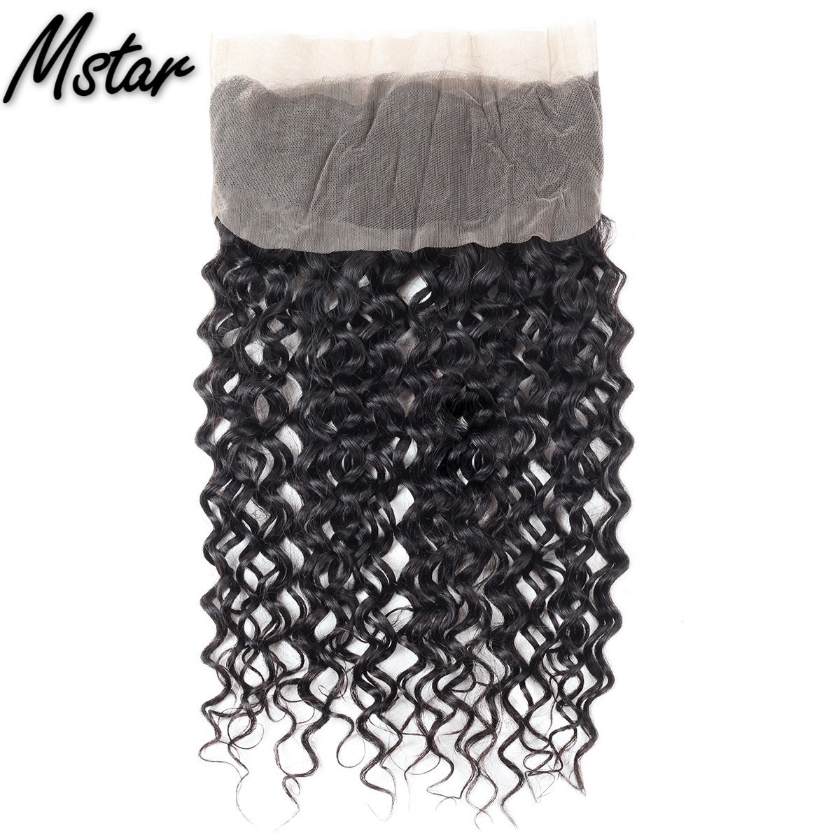 Mstar Indian Water Wave Lace Closure With Baby Hair 100% Human Hair 4x4  Swiss Lace Closure 130% Density Medium Brown