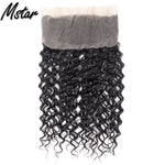 Mstar Indian Water Wave Lace Closure With Baby Hair 100% Human Hair 4x4  Swiss Lace Closure 130% Density Medium Brown