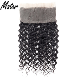Mstar Indian Water Wave Lace Closure With Baby Hair 100% Human Hair 4x4  Swiss Lace Closure 130% Density Medium Brown