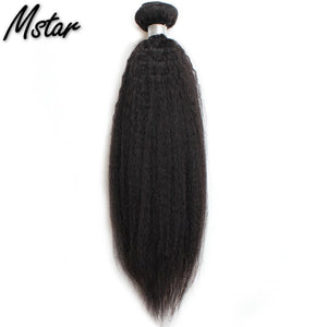 Mstar Kinky Straight Brazilian Hair Weave Bundle Coarse Yaki Human Hair Bundles Yaki Straight Hair Extensions Non Remy Hair