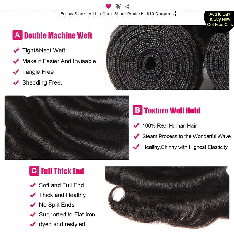 Mstar Body Wave Bundles With Frontal Human Hair Bundles With Closure Frontal Malaysian Hair Bundles With Closure Non Remy Hair