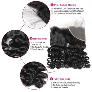 Mstar Malaysian Loose Wave Bundles With Closure Non Remy Human Hair Weave 3 Bundles Ear to Ear Lace Frontal Closure With Bundles