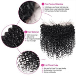 Mstar Mongolian Kinky Curly Hair 3 Bundles With Frontal Non Remy Human Hair Bundles With Closure 13X4 Lace Frontal With Bundles