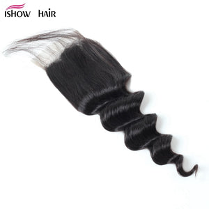 Mstar Hair Brazilian Loose Deep Wave Closure Free Part Human Hair Lace Closure With Baby Hair Remy Hair Swiss Lace Closure