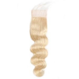 Mstar Brazilian Body Wave Lace Closure 613 Blonde Hair Weave 4X4 Free Part Remy Human Hair Lace Closure 8-20inch With Baby Hair