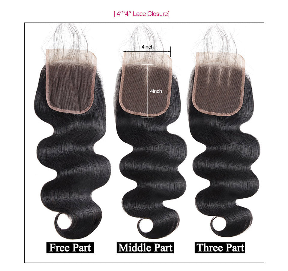 Mstar Body Wave Bundles With Closure 100% Remy Human Hair Bundles With Closure 3 Bundles Malaysian Hair Bundles With Closure