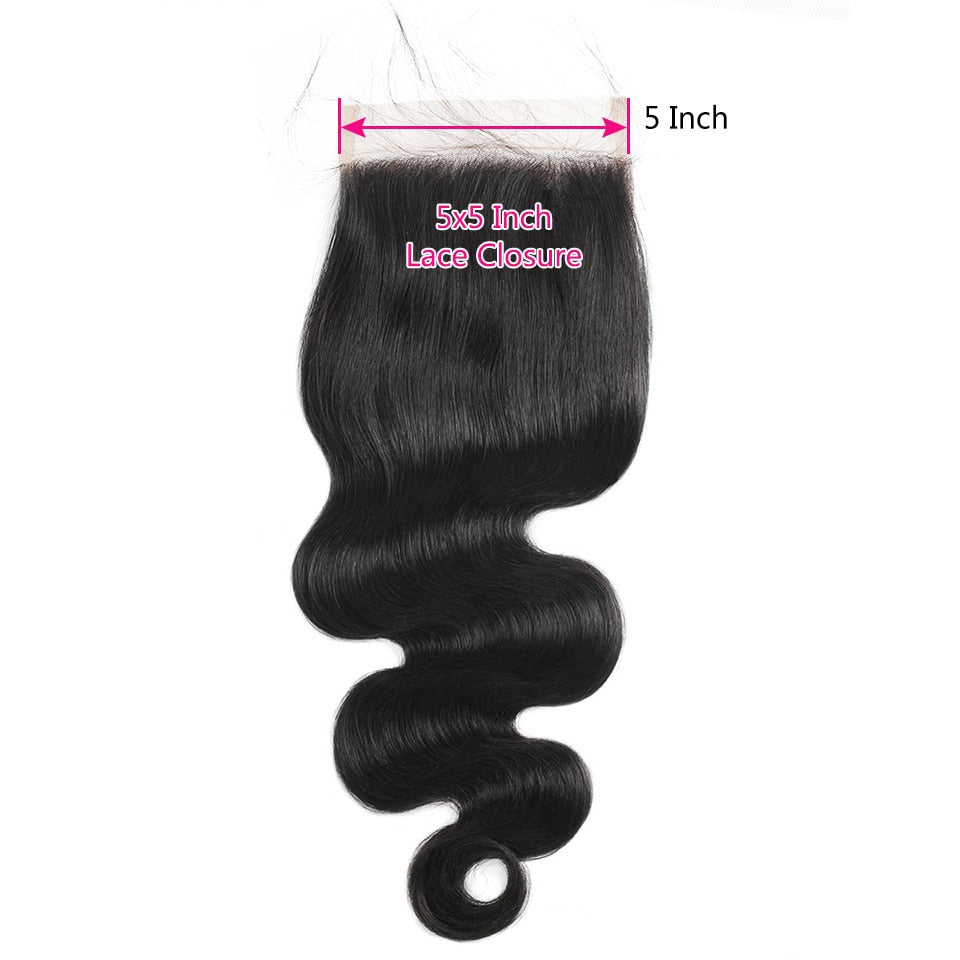 Mstar 5*5 Lace Closure Free Part Brazilian Body Wave Lace Closure With Baby Hair Non Remy Human Hair Closure Pre Plucked