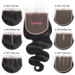 Mstar 5*5 Lace Closure Free Part Brazilian Body Wave Lace Closure With Baby Hair Non Remy Human Hair Closure Pre Plucked