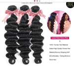 Mstar Loose Deep Wave Bundles With Closure Malaysian Human Hair Bundles With Closure 4*4 Lace Closure With Baby Hairs Remy Hair