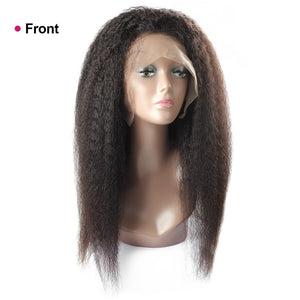 Mstar Lace Front Human Hair Wigs Pre Plucked Natural Hairline Yaki Straight 360 Lace Frontal Wigs 8-24 Brazilian Remy Lace Wig