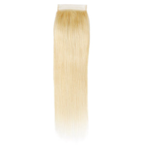 Mstar Brazilian Straight Closure Color 613 Blonde Hair Extensions Free Part Remy Human Hair Closure 4X4 Swiss Lace Closure