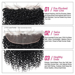 Mstar Kinky Curly Hair Bundles With Closure Remy Human Hair Bundles With Closure 13X4 Lace Frontal Brazilian Hair Weave Bundles