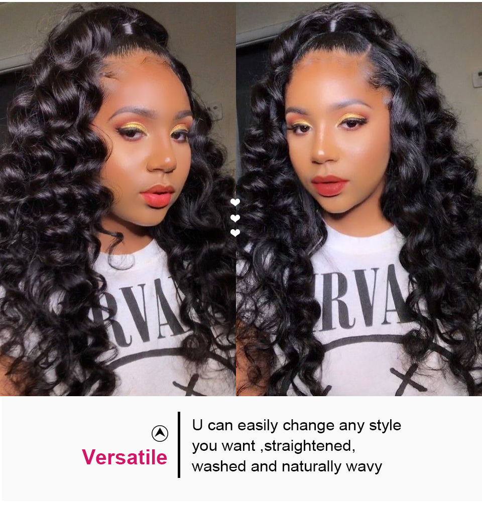 Mstar Loose Deep Wave Wig 4X4 Lace Front Human Hair Wigs Pre Plucked High Density Brazilian Lace Front Wigs For Women Remy Hair