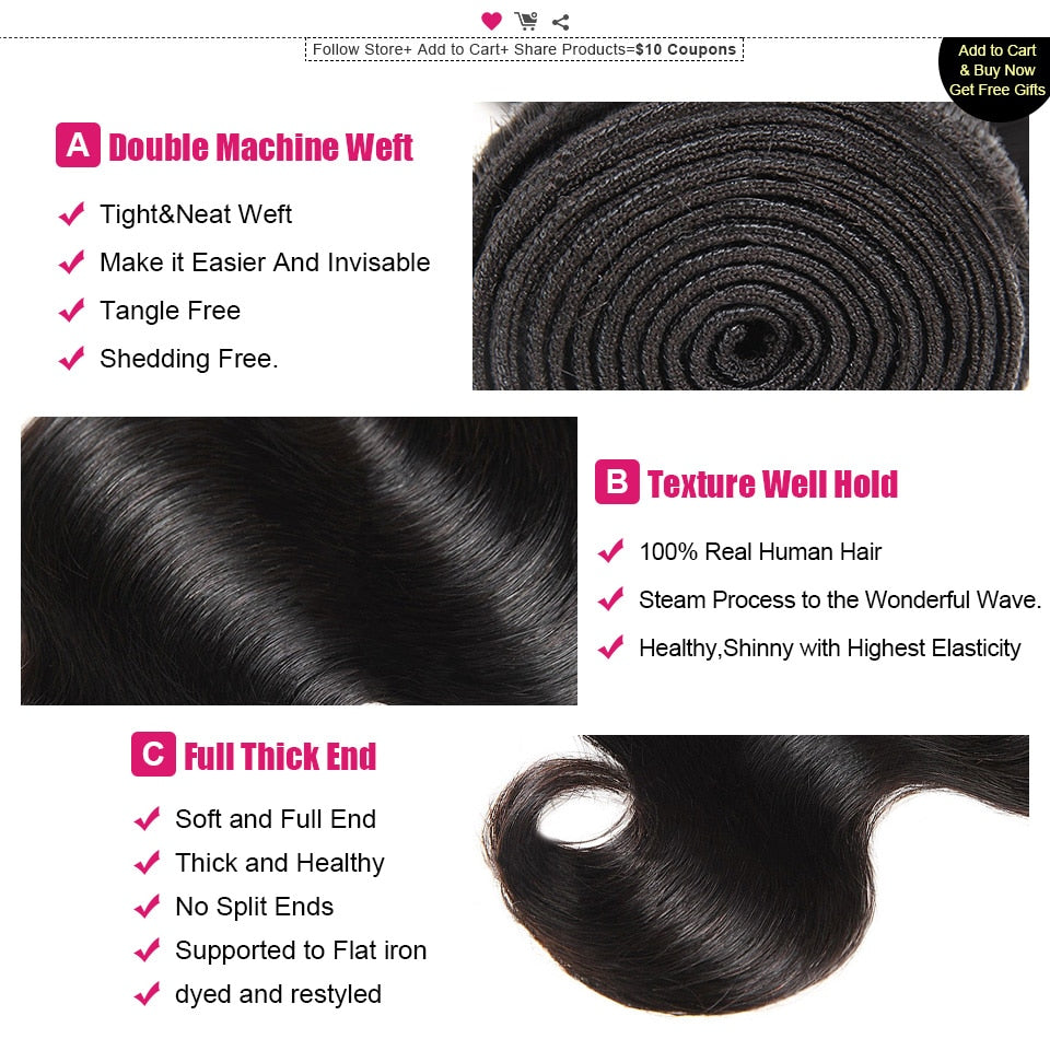 Mstar Body Wave Bundles With Closure Peruvian Hair Bundles With Frontal  Ear To Ear Closure With Bundles Remy Human Hair Weave