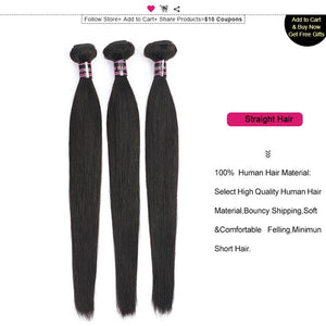 Mstar Malaysian Straight Hair Bundles 100% Human Hair Bundles 4 Bundles Deals Straight Hair Weave Non Remy Hair Extensions