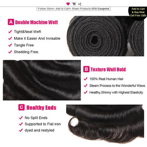 Mstar Body Wave Bundles With Closure Malaysian Human Hair Bundles With Closure Free Part 5X5 Lace Closure With Bundles Non Remy