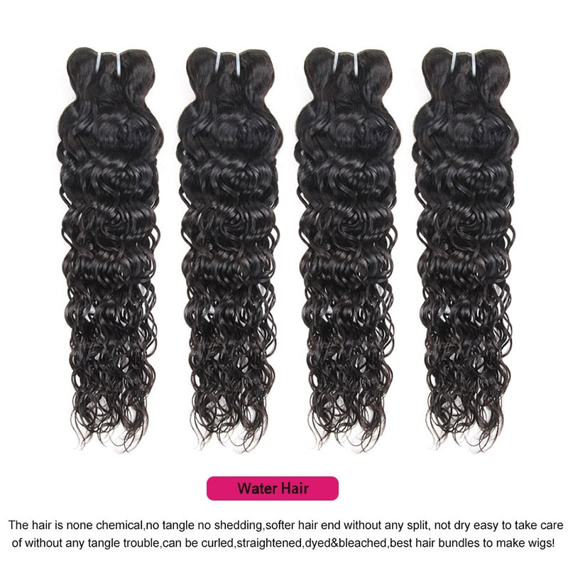 Mstar Water Wave Human Hair Bundles Brazilian Hair Weave Bundles Can Buy 3 Or 4 Bundles Hair extensions 1pc Non Remy Hair