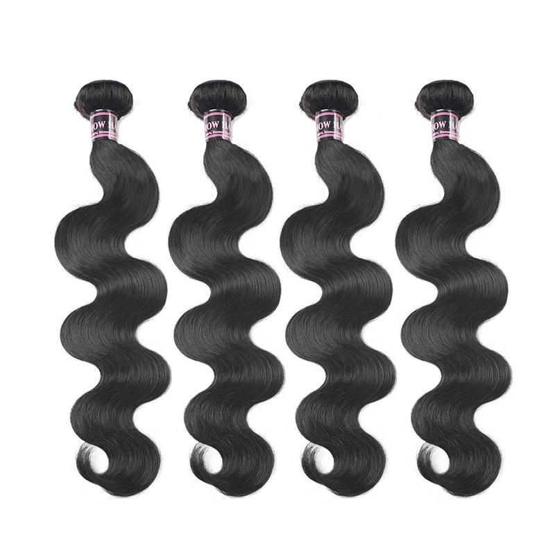 Mstar 4 Bundles Malaysian Body Wave Hair Weave Bundles Natural Black Hair Extensions Non Remy Double Weft Human Hair Weave