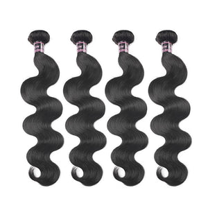 Mstar 4 Bundles Malaysian Body Wave Hair Weave Bundles Natural Black Hair Extensions Non Remy Double Weft Human Hair Weave