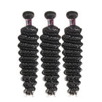 Mstar Hair Indian Deep Wave Hair 3 Bundles 100% Human Hair Weave Bundles Non Remy Human Hair Extensions Natural Color