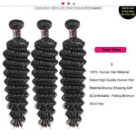 Mstar Hair Indian Deep Wave Hair 3 Bundles 100% Human Hair Weave Bundles Non Remy Human Hair Extensions Natural Color