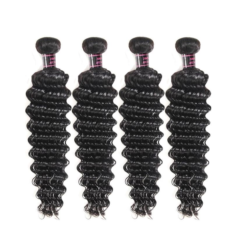 Mstar Peruvian Deep Wave Hair 4 Bundles Human Hair Weave Extension Non Remy Hair Bundles Natural Color Can Be dyed Hair Bundles