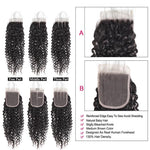 Mstar Hair Indian Curly Lace Closure 100% Human Hair Bundles With Closure 4*4 Free Part Natural Color Non Remy Hair Weaves