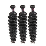 Mstar Hair 3 Bundles Brazilian Deep Wave Human Hair Weave Bundles 300g For Head Natural Color Non Remy Hair Extensions