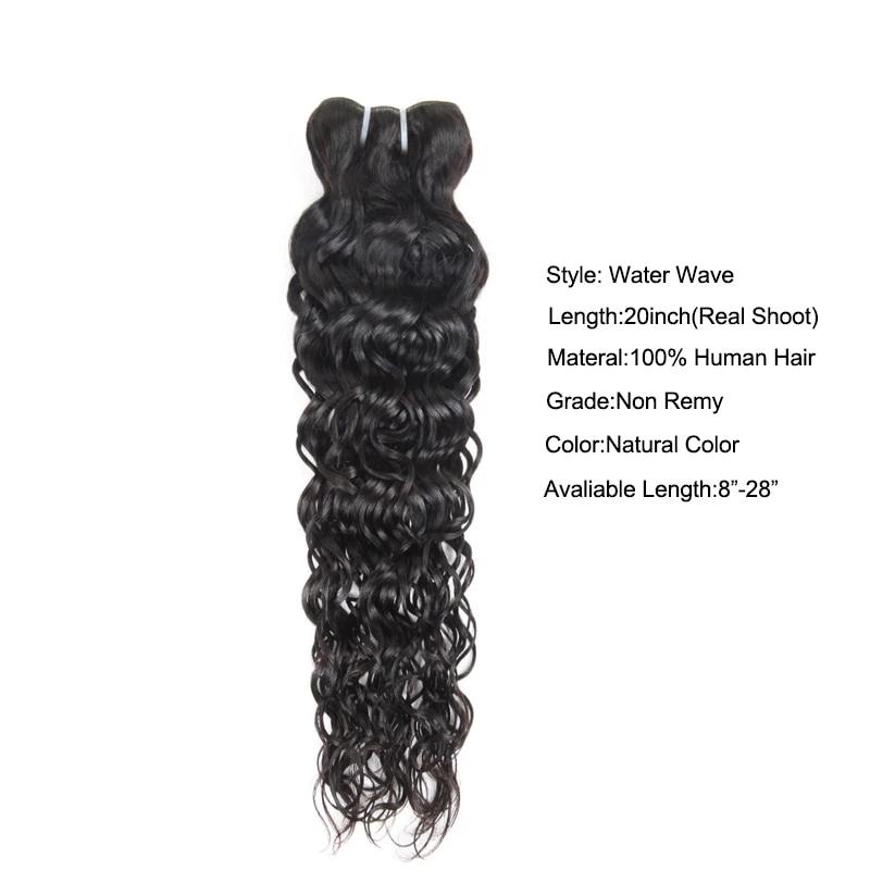 Mstar Indian Human Hair Water Wave Hair Weave Bundles Natural Color Non remy Hair Extensions Can Be Dyed 1Pc Hair Bundles