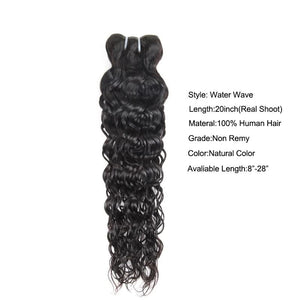 Mstar Indian Human Hair Water Wave Hair Weave Bundles Natural Color Non remy Hair Extensions Can Be Dyed 1Pc Hair Bundles