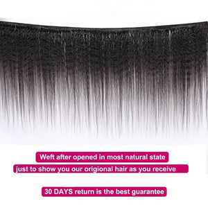 Mstar Peruvian Kinky Straight Hair Weave Bundles Non Remy Human Hair Bundles Yaki Human Hair Extension Natural Black Color