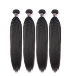 Mstar 4 Bundles Brazilian Yaki Straight Human Hair Weave Bundles 100% Human Hair Kinky Straight Non Remy Hair Extensions