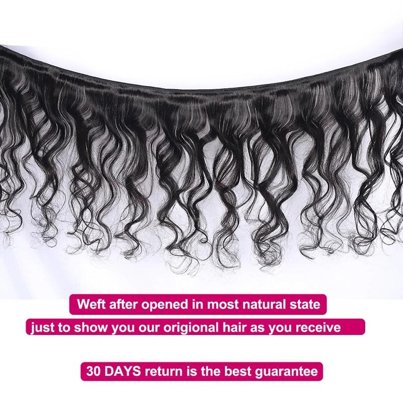 Mstar Hair Indian Loose Wave 4 Bundles Human Hair Weave Bundles Non-Remy Hair Extensions Natural Black Double Weft No Shedding