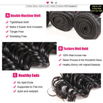 Mstar Malaysian Deep Wave Bundles With Closure Baby Hair Free Part Non Remy Hair Extensions 3 Bundles Human Hair With Closure