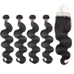 Mstar Indian Body Wave 4 Bundles Human Hair Bundles With Closure 100% Human Hair Lace Closure With Baby Hair Non Remy Hair