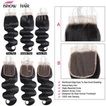 Mstar Indian Body Wave 4 Bundles Human Hair Bundles With Closure 100% Human Hair Lace Closure With Baby Hair Non Remy Hair