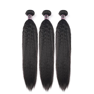 Mstar Malaysian Hair Weave Bundles Yaki Straight Hair 3 Bundles Human Hair Deals Natural Color Non Remy Hair Weave Bundles