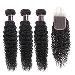 Mstar Hair Kinky Curly Hair Bundles with Closure Mongolian Curly Weave Human Hair Bundles with Closure 3 Bundles with Closure