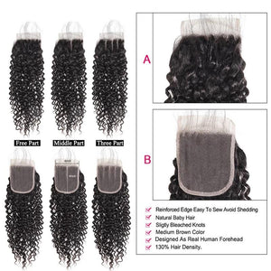 Mstar Hair Kinky Curly Hair Bundles with Closure Mongolian Curly Weave Human Hair Bundles with Closure 3 Bundles with Closure